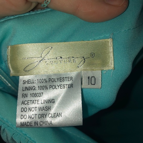 Light Blue One Shoulder Prom Dress - Picture 8 of 8